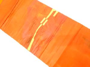 抽象模様織り出し　開き名古屋帯（額縁仕立て）